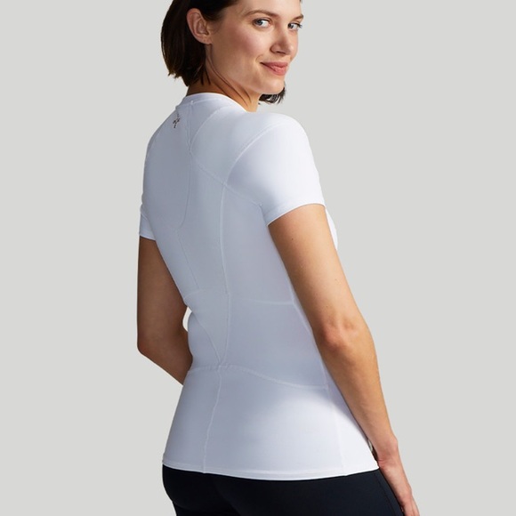 TOMMIE COPPER WHITE WOMEN’S PRO-GRADE SHORT SLEEVE SHOULDER SUPPORT SHIRT SIZE M - Picture 3 of 12